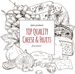 cheese banner hand drawn sketch vector