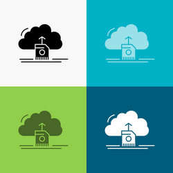 cloud upload save data computing icon over vector image