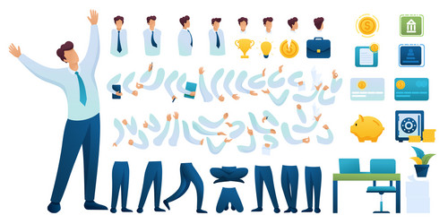 constructor for creating a businessman n 6 create vector image