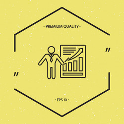 presentation sign icon man standing with pointer vector image