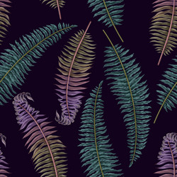 botanical seamless pattern with ferns vector image