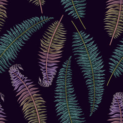 Botanical seamless pattern with ferns vector