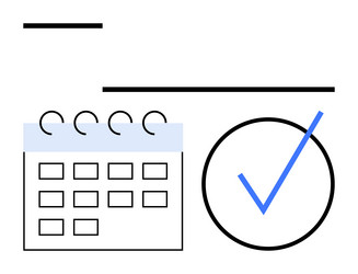 calendar with checkmark representing task vector image