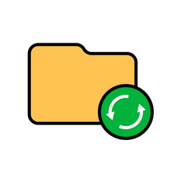 folder synchronization icon or update and backup vector