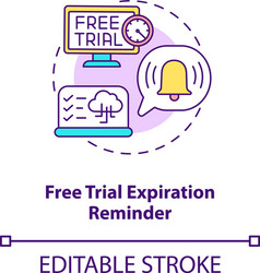 Free trial expiration reminder concept icon vector