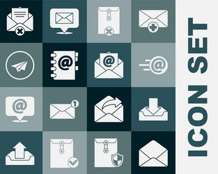 set envelope download inbox mail and e-mail vector image