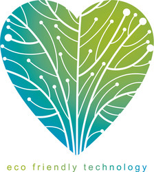 Tree in shape heart created with wireframe vector