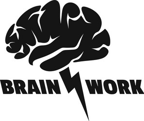 brain work logo simple style vector