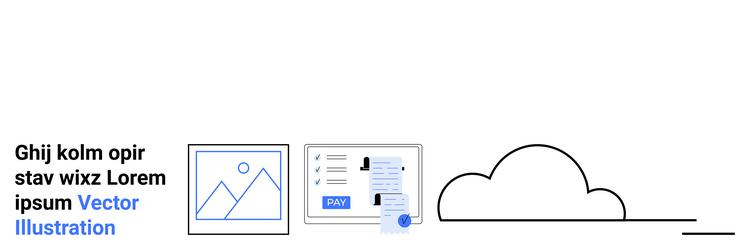 cloud data storage concept with ui design vector image