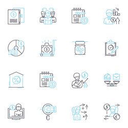 data development linear icons set analytics vector image