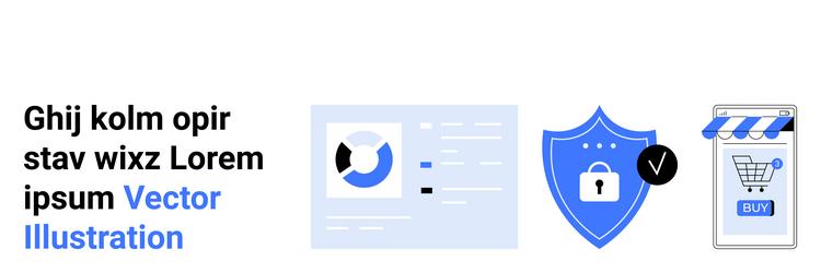 digital security data analytics and e-commerce vector image