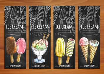 Ice Cream Menu Chalkboard Sketch vector image