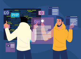 programmers with websites vector image