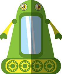 Green robot technology innovation shadow vector