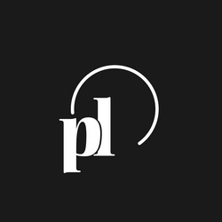 pl logo initials monogram with circular lines vector image