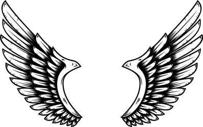Tattoo Style Wings Vector Image