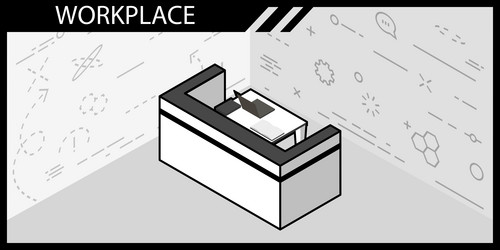 workplace isometric design icon web 3d colorful vector image