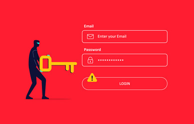 access alert anonymous attack breach code vector image