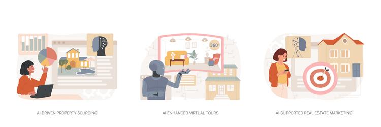 artificial intelligence in real estate abstract vector image