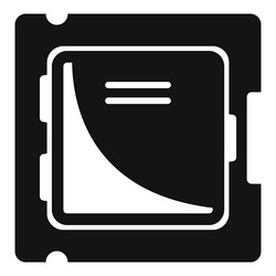 processor chip icon simple circuit cpu vector image