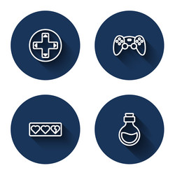 set line game controller or joystick life bar vector image