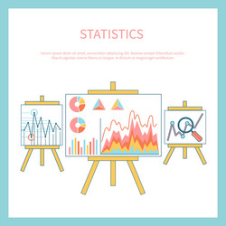 stand with charts and parameters vector image