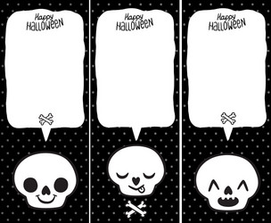 Cute emotion skull set for halloween design vector