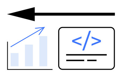 data growth progress represented by code chart vector image