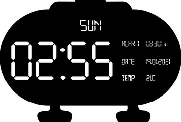 Digital table watch black icon Royalty Free Vector Image