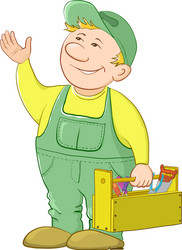 Man with Toolbox vector image