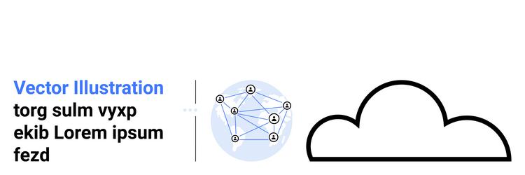 network connection with graph diagram and cloud vector image