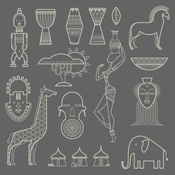 africa icons vector