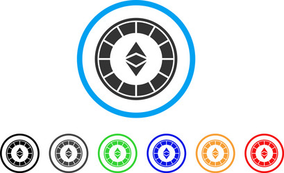 Ethereum casino roulette icon vector