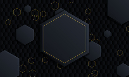 Gradient dark and golden hexagonal background vector