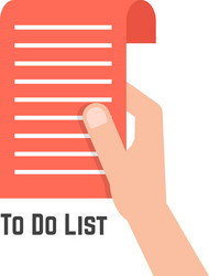 Hand holding red to do list vector