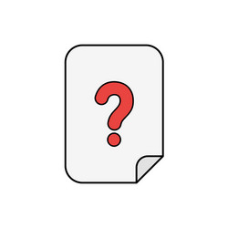 Icon concept of paper with question mark colored vector