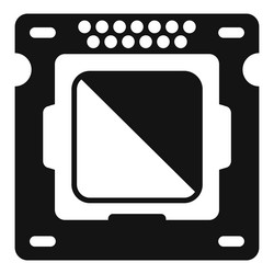 processor circuit icon simple chip cpu vector