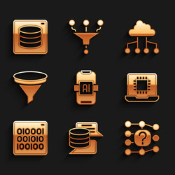 set artificial intelligence ai server data vector image