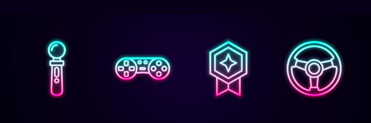 set line vr controller game or joystick vector image