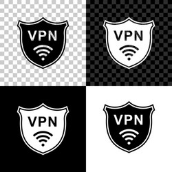 shield with vpn and wifi wireless internet network vector image