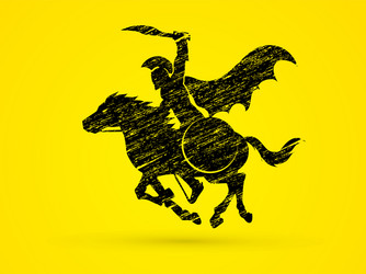 Spartan Warrior on Horse Vector Image