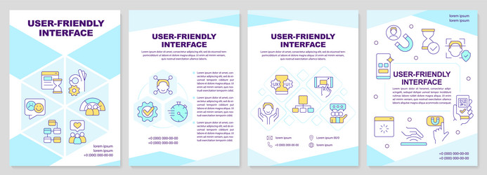 Ui ux basics blue and yellow brochure template Vector Image