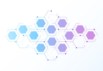 abstract hexagonal molecular structures vector image
