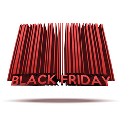 Black friday sales tag in barcode style vector