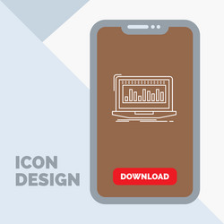 data financial index monitoring stock line icon vector image