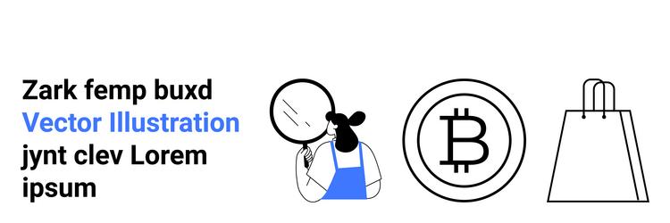 exploring blockchain with magnifying glass vector image