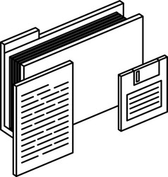 folder with documents files and floppy disk vector image