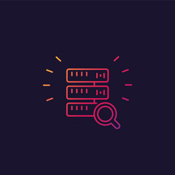 mainframe server search line icon vector