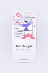 man developer creating website ui interface web vector image