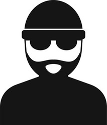 old hacker icon simple style vector image